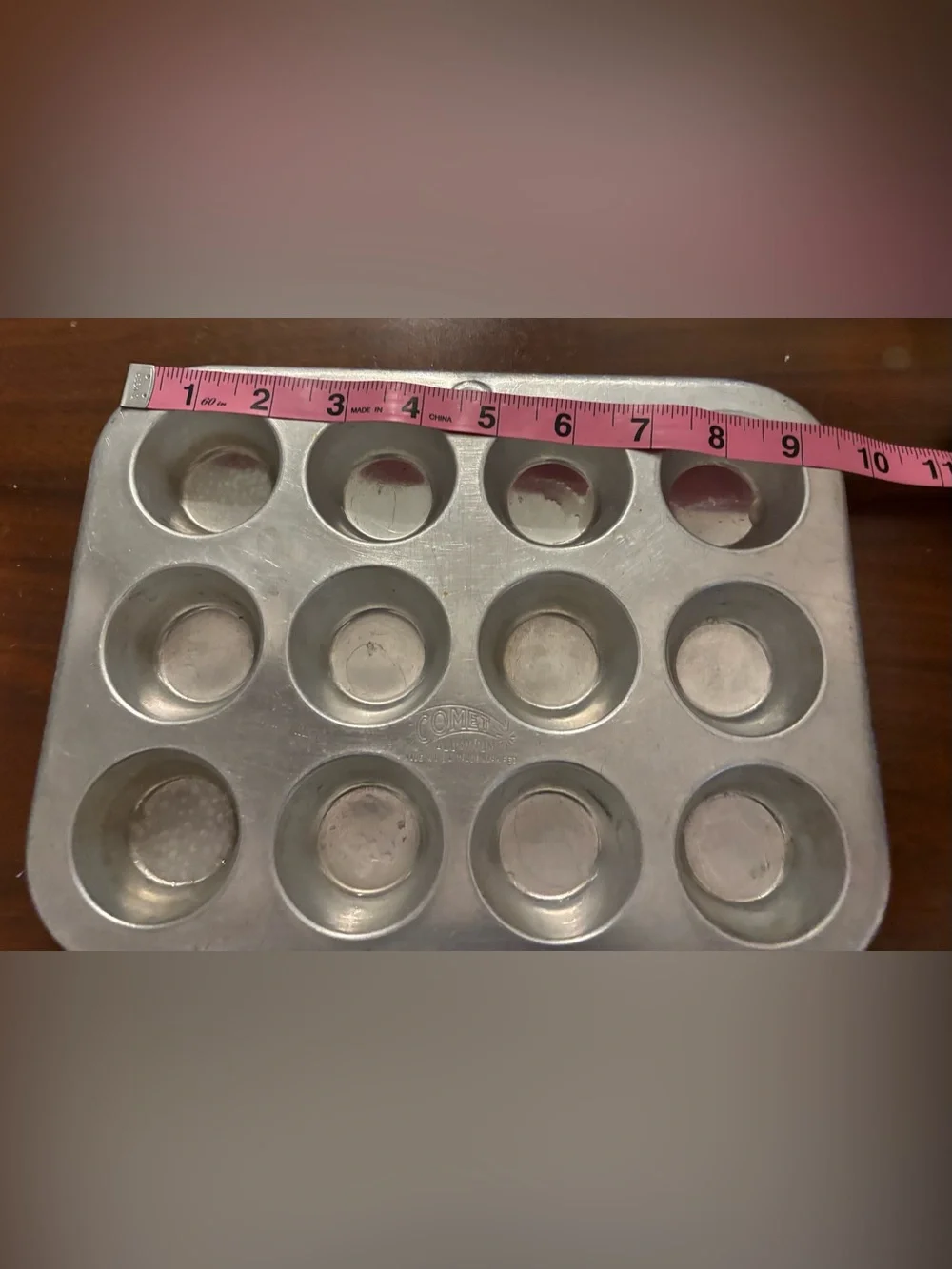 vintage Comet aluminum 12-cup mini muffin pan